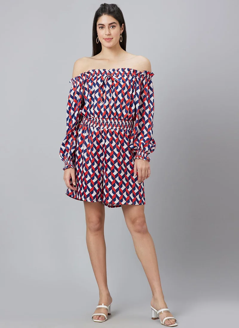 globus  Globus Women Geometric Printed Off-Shoulder Playsuit for Women | Best Price UAE